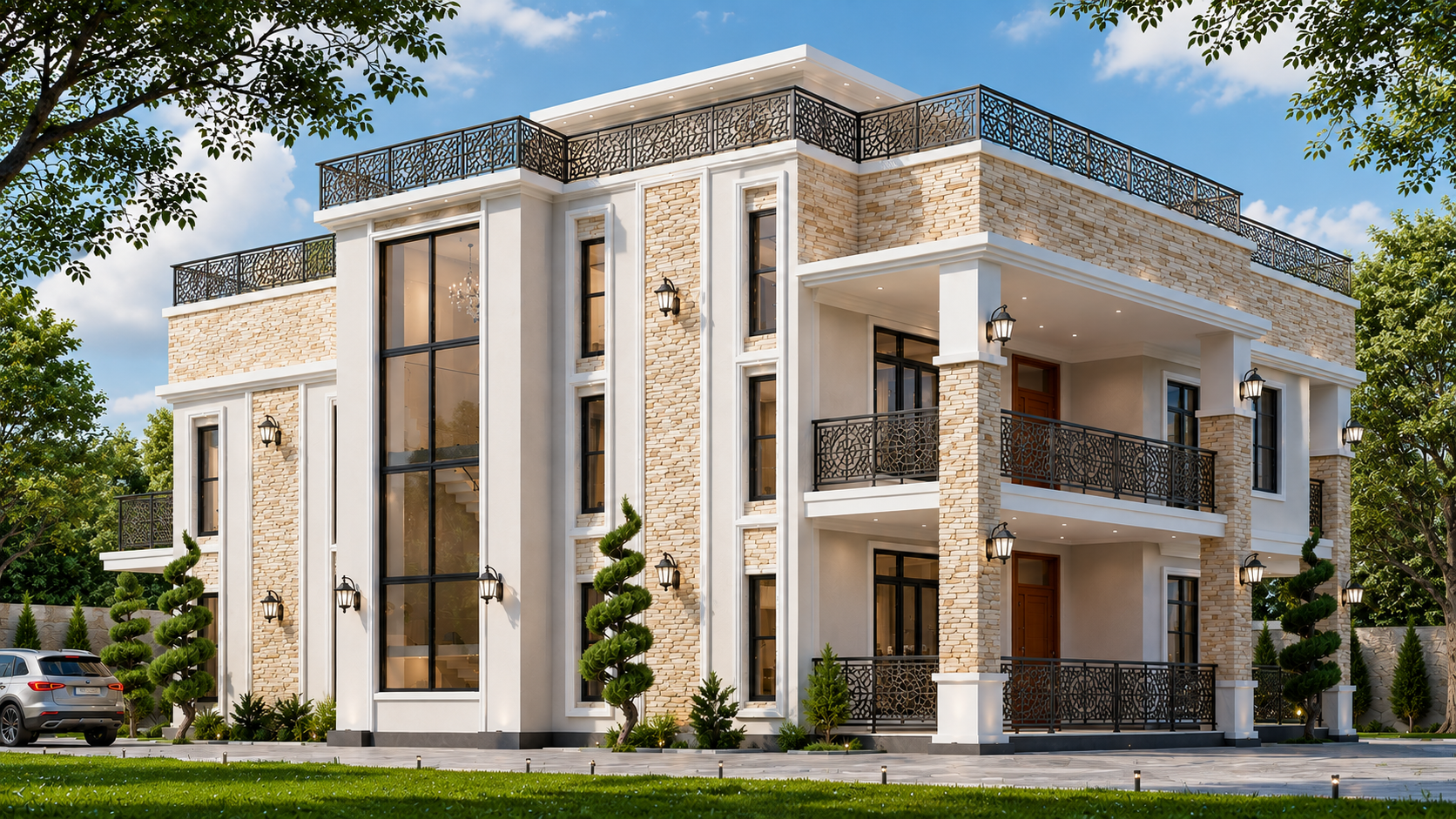 MODERN FLAT ROOF MANSION 5